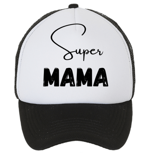 Kepuraitė su snapeliu " Super mama juoda "