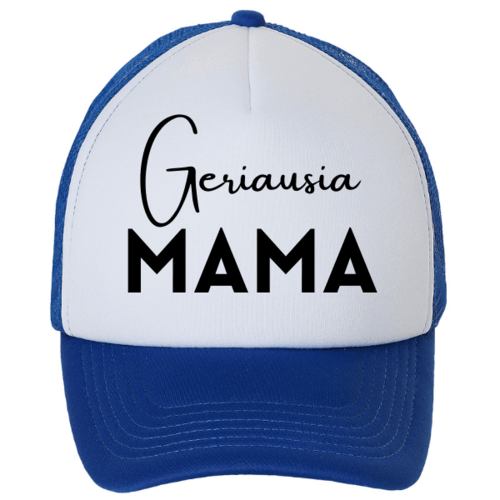 Kepuraitė su snapeliu " Geriausia mama "  mėlyna