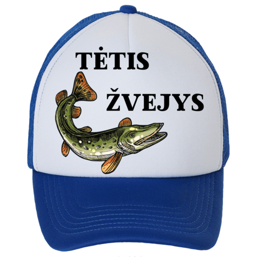 Kepuraitė su snapeliu - tėtis žvejys, mėlyna