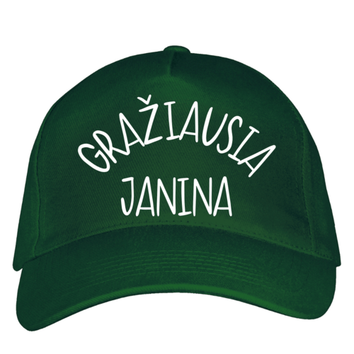 Kepuraitė su snapeliu - Gražiausia Janina, žalia