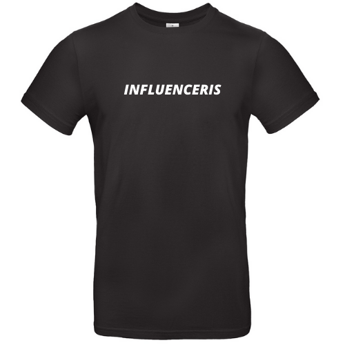 Linksmi marškinėliai su užrašu INFLUENCERIS