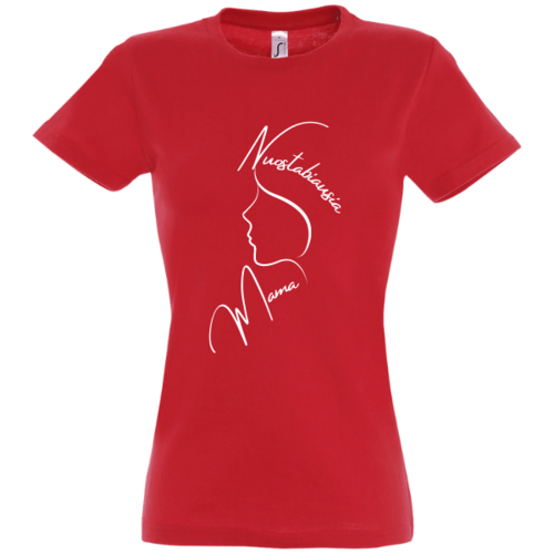 Marškinėliai moterims su užrašu: Nuostabi mama, raudoni