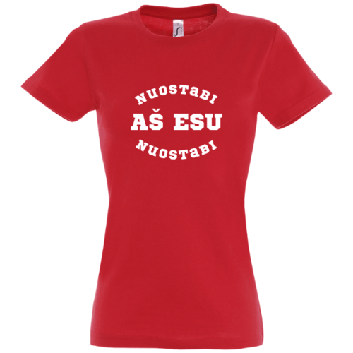 Marškinėliai moterims su užrašu: Aš esu nuostabi, raudoni
