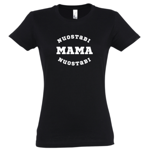 Marškinėliai moterims su užrašu: Nuostabi mama, juodi
