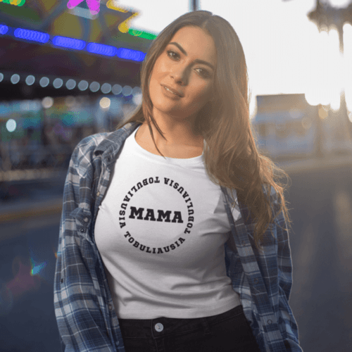 Marškinėliai moterims su užrašu: Tobuliausia mama