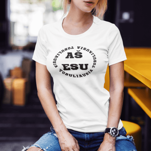 Marškinėliai moterims su užrašu: Aš esu tobuliausia, balti