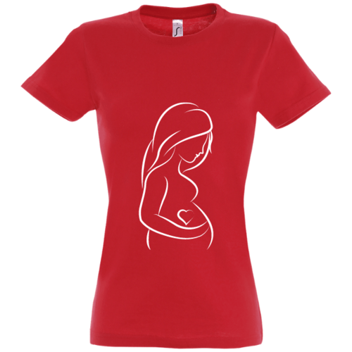 Marškinėliai moterims - Laukimas, raudoni