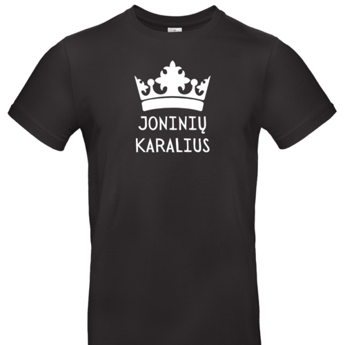 Marškinėliai vyrams su užrašu - Joninių karalius, juodi
