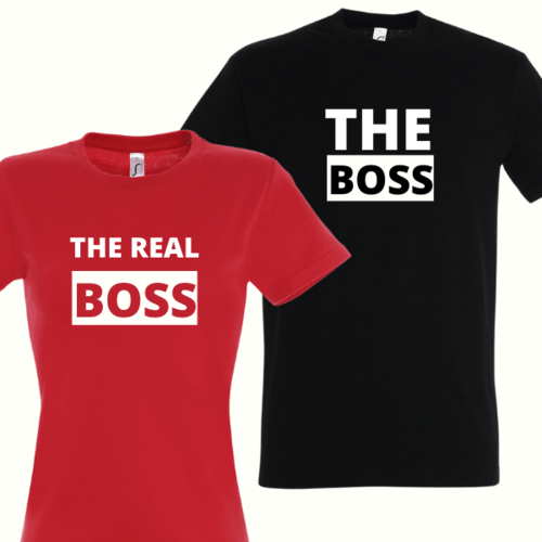 Marškinėliai porai Bosui ir tikrajam Bosui