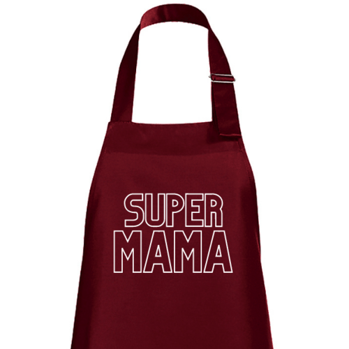 Bordo prijuostė su užrašu Super mama