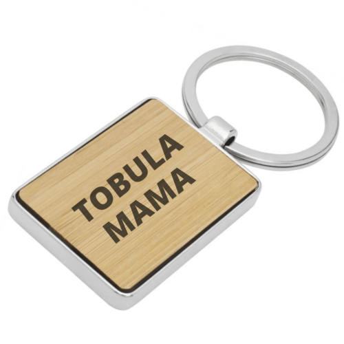 Raktų pakabukas mamai " Tobula mama "  Stačiakampis, medinis su metalo apvadu.