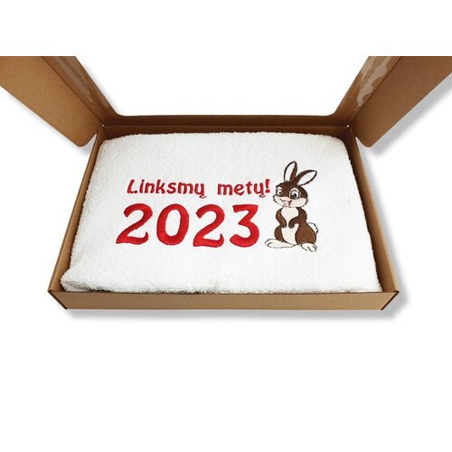 SIUVINĖTAS RANKŠLUOSTIS SU TRIUŠIU „LINKSMŲ METŲ 2023!“