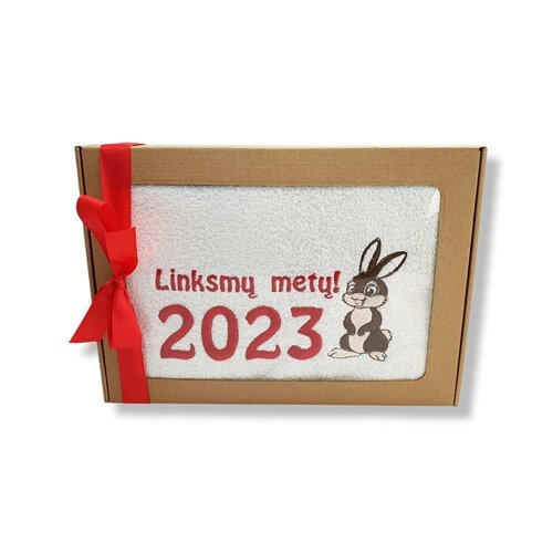 SIUVINĖTAS RANKŠLUOSTIS SU TRIUŠIU „LINKSMŲ METŲ 2023!“